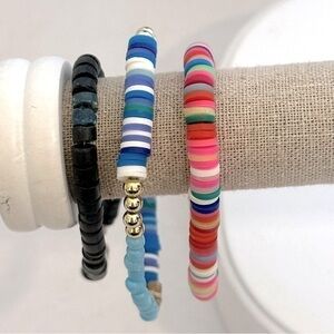 Artisan made Colorful Beaded Bracelets Set of 3